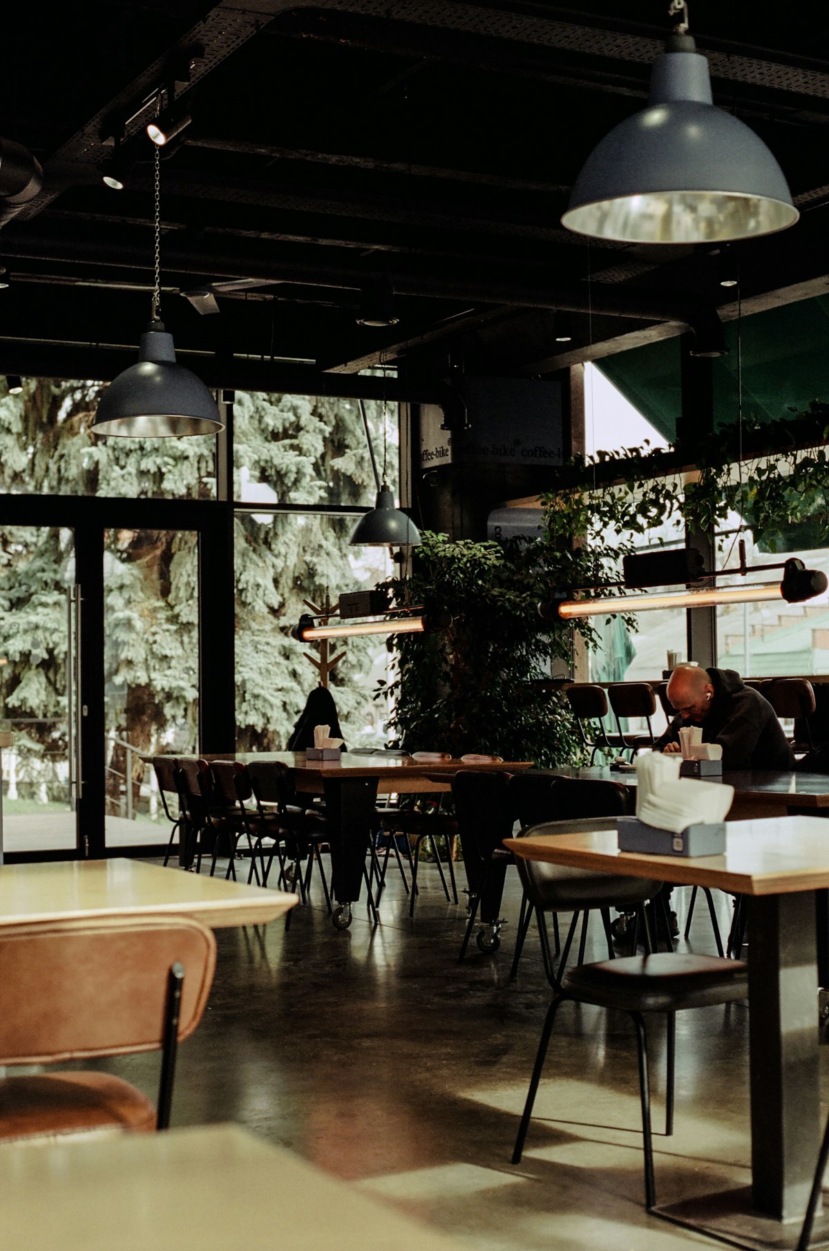 Moody cafe interior