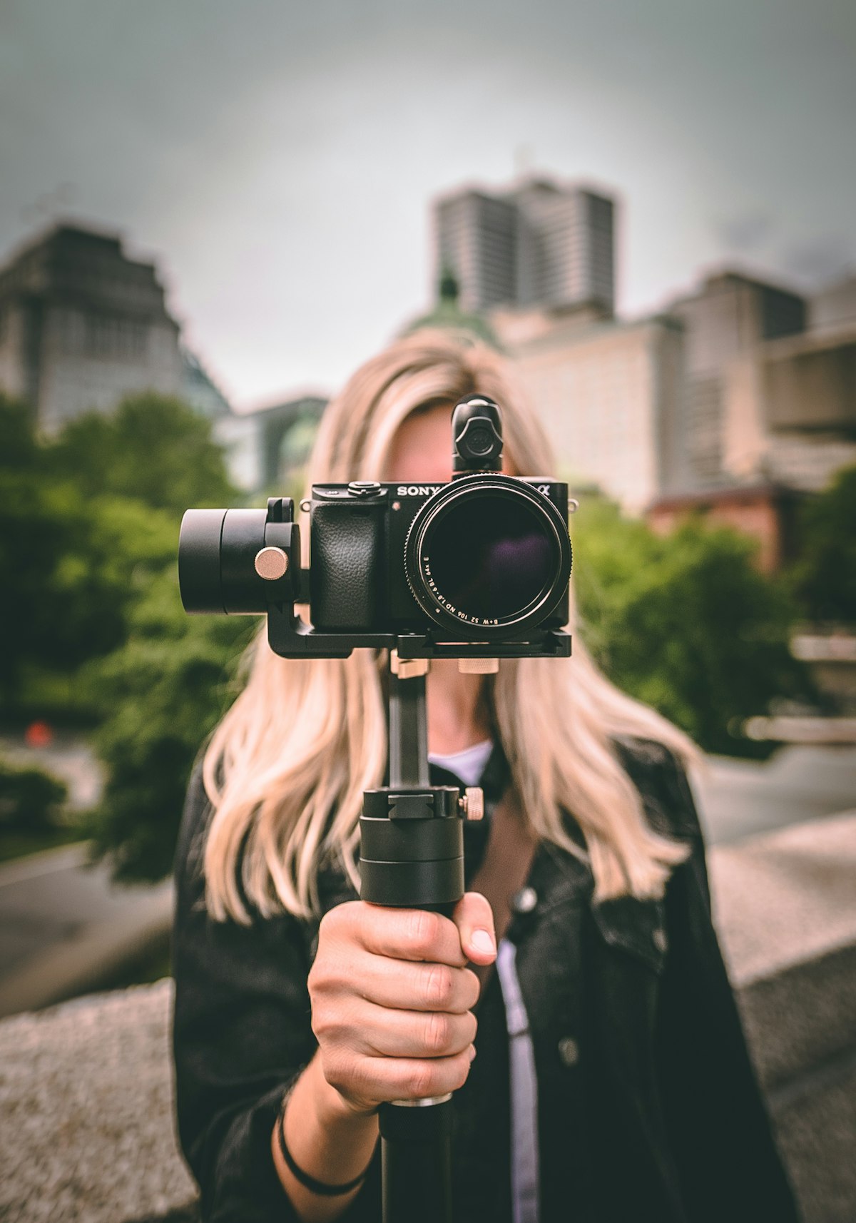 Creator filming with a gimbal